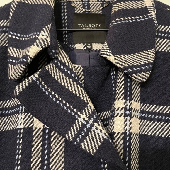 Talbots Women's Plaid Jacket - Black and White - Picture 6 of 9